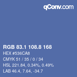 Color code: RGB 83.1 108.8 168 | qconv.com