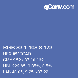 Color code: RGB 83.1 108.8 173 | qconv.com