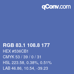 カラーコード: RGB 83.1 108.8 177 | qconv.com