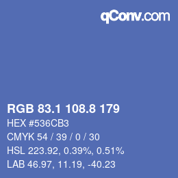 Color code: RGB 83.1 108.8 179 | qconv.com