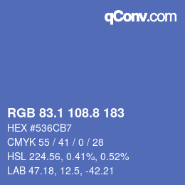 Color code: RGB 83.1 108.8 183 | qconv.com