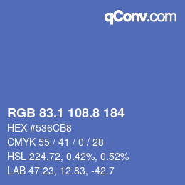 Color code: RGB 83.1 108.8 184 | qconv.com