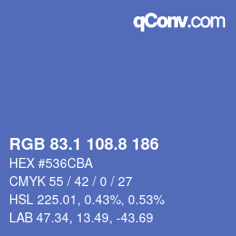 Color code: RGB 83.1 108.8 186 | qconv.com