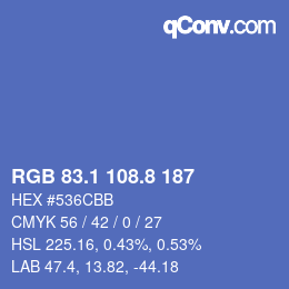 Color code: RGB 83.1 108.8 187 | qconv.com