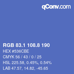 Color code: RGB 83.1 108.8 190 | qconv.com