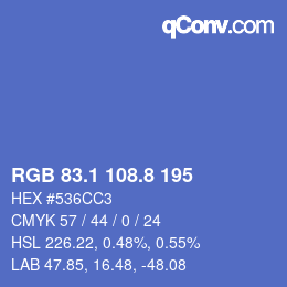 Color code: RGB 83.1 108.8 195 | qconv.com
