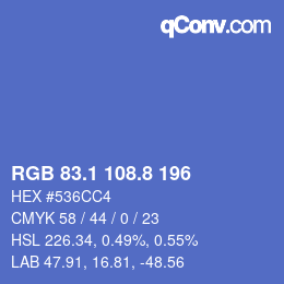 Color code: RGB 83.1 108.8 196 | qconv.com