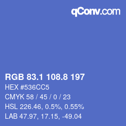 Color code: RGB 83.1 108.8 197 | qconv.com
