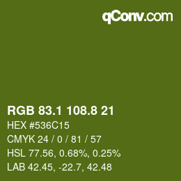 カラーコード: RGB 83.1 108.8 21 | qconv.com