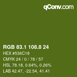 カラーコード: RGB 83.1 108.8 24 | qconv.com