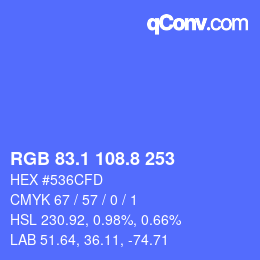 カラーコード: RGB 83.1 108.8 253 | qconv.com