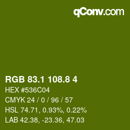 カラーコード: RGB 83.1 108.8 4 | qconv.com