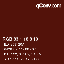 Color code: RGB 83.1 18.8 10 | qconv.com