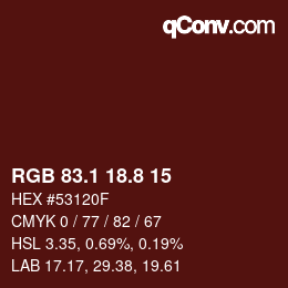 Color code: RGB 83.1 18.8 15 | qconv.com