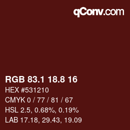 Color code: RGB 83.1 18.8 16 | qconv.com