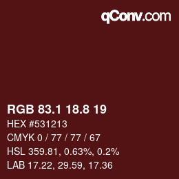 Color code: RGB 83.1 18.8 19 | qconv.com