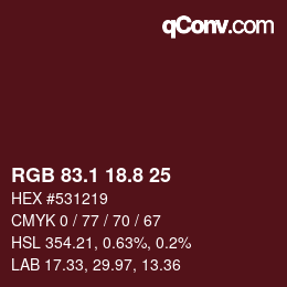 Color code: RGB 83.1 18.8 25 | qconv.com