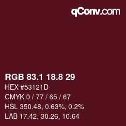 Color code: RGB 83.1 18.8 29 | qconv.com