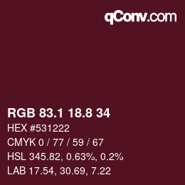 Color code: RGB 83.1 18.8 34 | qconv.com