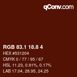 Color code: RGB 83.1 18.8 4 | qconv.com