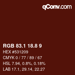 Farbcode: RGB 83.1 18.8 9 | qconv.com