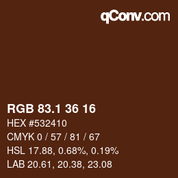 Color code: RGB 83.1 36 16 | qconv.com