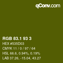 カラーコード: RGB 83.1 93 3 | qconv.com