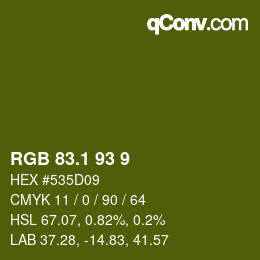 カラーコード: RGB 83.1 93 9 | qconv.com