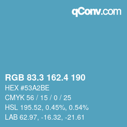 カラーコード: RGB 83.3 162.4 190 | qconv.com