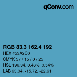 カラーコード: RGB 83.3 162.4 192 | qconv.com