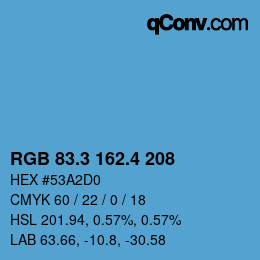 カラーコード: RGB 83.3 162.4 208 | qconv.com