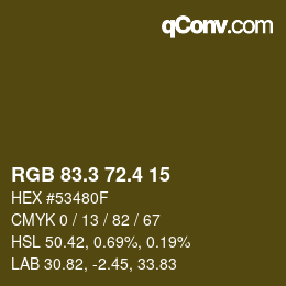 カラーコード: RGB 83.3 72.4 15 | qconv.com