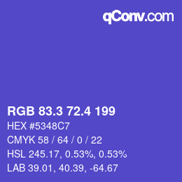 カラーコード: RGB 83.3 72.4 199 | qconv.com