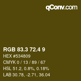 カラーコード: RGB 83.3 72.4 9 | qconv.com