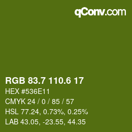 カラーコード: RGB 83.7 110.6 17 | qconv.com