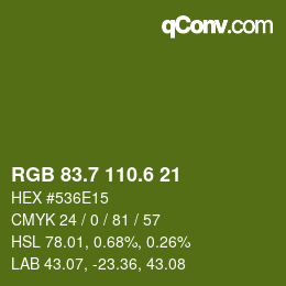 カラーコード: RGB 83.7 110.6 21 | qconv.com