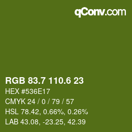 カラーコード: RGB 83.7 110.6 23 | qconv.com