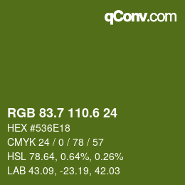 カラーコード: RGB 83.7 110.6 24 | qconv.com