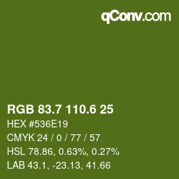 カラーコード: RGB 83.7 110.6 25 | qconv.com