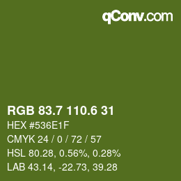 カラーコード: RGB 83.7 110.6 31 | qconv.com