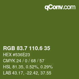 カラーコード: RGB 83.7 110.6 35 | qconv.com