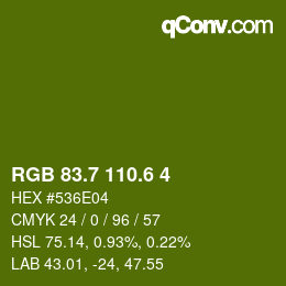 カラーコード: RGB 83.7 110.6 4 | qconv.com