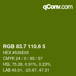 カラーコード: RGB 83.7 110.6 5 | qconv.com