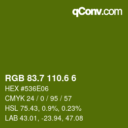 カラーコード: RGB 83.7 110.6 6 | qconv.com