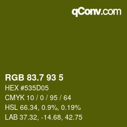 カラーコード: RGB 83.7 93 5 | qconv.com