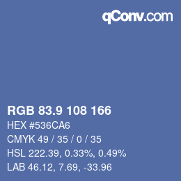 カラーコード: RGB 83.9 108 166 | qconv.com