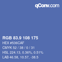 Color code: RGB 83.9 108 175 | qconv.com