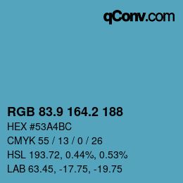 Color code: RGB 83.9 164.2 188 | qconv.com