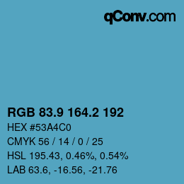 Color code: RGB 83.9 164.2 192 | qconv.com