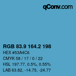 Color code: RGB 83.9 164.2 198 | qconv.com